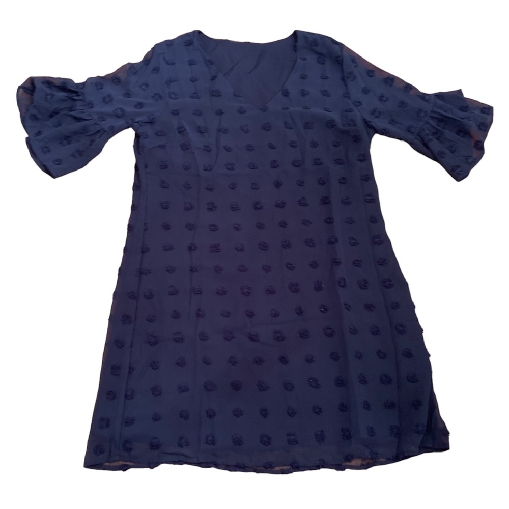 B Brand Navy Lace Bell Sleeve Dress